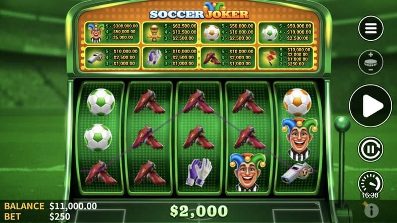 Soccer Joker - kombinasi kemenangan pada gelendong